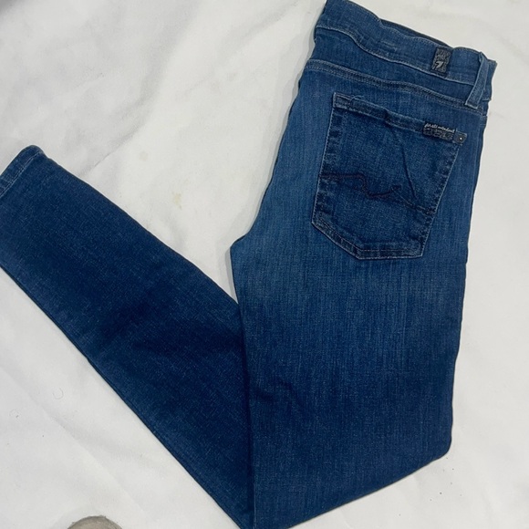 Euc 7 Seven For All Mankind Gwenevere Rise Skinny Zipper Leg Denim Jeans 29 - Picture 3 of 12